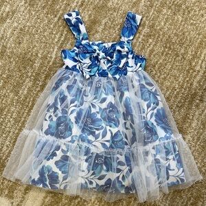 Catherine Malandrino Blue Floral Kids Formal Dress